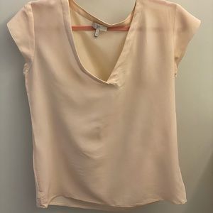 Joie silk light pink cap sleeve blouse